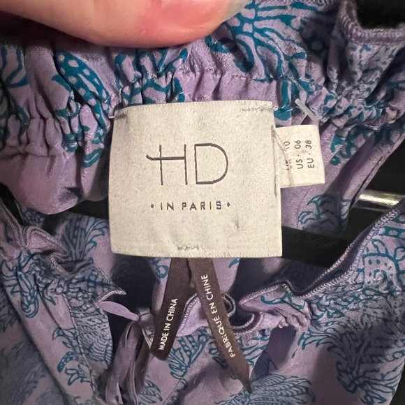 Anthropologie Panorama 100% Silk Keyhole Tank Camisole By HD In Paris Purple - Picture 4 of 9